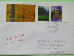 Japan 2010 Cover To Nicaragua - Trees - Frog - Covers & Documents