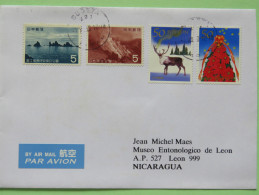 Japan 2010 Cover To Nicaragua - Landscape Deer Volcano Christmas Tree - Lettres & Documents