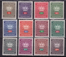 Liechtenstein 1968 Servicestamps Crown Comlete MNH Set Michel D 45 / 56 - Dienstmarken