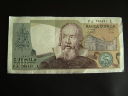 REPUBBLICA ITALIANA BANCONOTA 2000 LIRE GALILEO GALILEI  Superba 1976 - 2.000 Lire