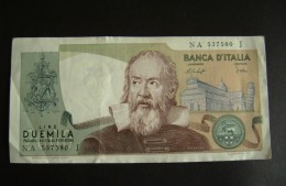 REPUBBLICA ITALIANA BANCONOTA 2000 LIRE GALILEO GALILEI  Superba 1976 - 2.000 Lire