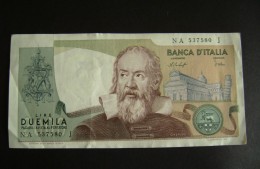 REPUBBLICA ITALIANA BANCONOTA 2000 LIRE GALILEO GALILEI  Superba 1976 - 2000 Lire