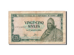 Billet, Guinea, 25 Sylis, 1980-1981, 1980, KM:24a, B+ - Guinee