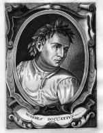 Jean Bocace - Giovanni Boccatius Schriftsteller Writer Kupferstich Portrait Engraving - Prints & Engravings