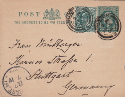 Entier Postal Buxton Pour Stuttgart 1904 - Interi Postali