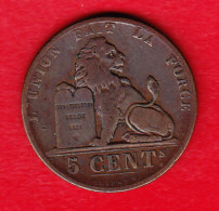 BELGIUM MORIN CAT N°  82, 1856,  TTB++.   (B 036 ) - 5 Cent