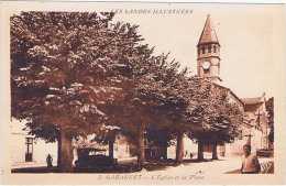 (40) GABARRET Les Landes Illustrées L´Église Et La Place. Référence 3, Édition Dubroca, Sépia. - Gabarret