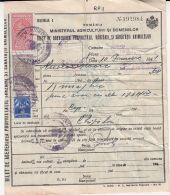 4711FM- ANIMALS PROPERTY CERTIFICATE, AVIATION, AGRICULTURE, COMMERCE, KING CHARLES 2ND REVENUE STAMPS, 1941, ROMANIA - Steuermarken