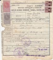 4712FM- ANIMALS PROPERTY CERTIFICATE, AVIATION, AGRICULTURE, COMMERCE, KING CHARLES 2ND REVENUE STAMPS, 1940, ROMANIA - Steuermarken