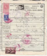 4713FM- ANIMALS PROPERTY CERTIFICATE, AVIATION, AGRICULTURE, TBC FUND, KING CHARLES 2ND REVENUE STAMPS, 1940, ROMANIA - Steuermarken