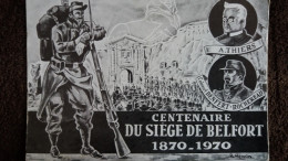 CPSM CENTENAIRE DU SIEGE DE BELFORT 1870 1970 DESSIN R HENNIN THIERS DENFERT ROCHEREAU - Belfort – Siège De Belfort