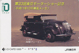 Carte Prépayée Japon  - VIEILLE VOITURE - TOYOTA  - OLDTIMER CLASSIC CAR Japan JR IO Card - Auto Prepaid Karte - 3028 - Voitures