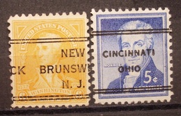 USA - Precancels Vorausentwertung / NEW.BRUNSWICK N.J./ CINCINATI OHIO   (R15) - Preobliterati