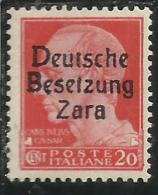 ZARA OCCUPAZIONE TEDESCA 1943 C.20 MNH - Occup. Tedesca: Zara