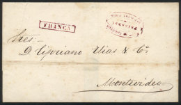 Folded Cover Dated 8/MAR/1859 Sent To Montevideo, With The Marks 'Admon De Correos - PAYSANDÚ' And 'FRANCA'... - Uruguay