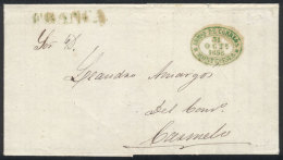 Entire Letter Sent To Carmelo On 31/OC/1855, With Double Oval Datestamp Of MONTEVIDEO And Straightline FRANCA, Both... - Uruguay