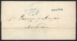 Undated Folded Cover Sent To Montevideo, With Oval 'Administración De Correos - SALTO' Mark With Ornaments... - Uruguay