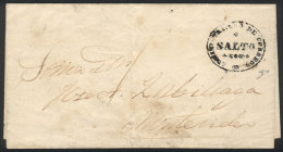 Entire Letter Dated 14/MAR/1852 Sent To Montevideo, With Black Mark 'Administración De Correos - SALTO',... - Uruguay