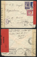 Cover Sent From Istanbul To Brazil In AP/1942, With Transit Backstamp Of Lebanon, And Double Censorship,... - Sonstige & Ohne Zuordnung