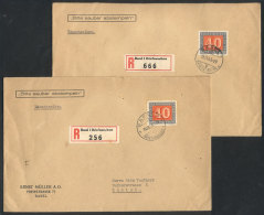 2 Registered Covers Franked With 40c. PAX Alone, Sent From Basel To Zurich On 14 And 19/SE/1945, VF Quality! - Sonstige & Ohne Zuordnung