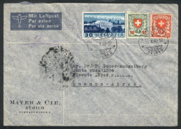 Airmail Cover Sent From Zürich To Argentina On 14/OC/1940 Franked With 2.40Fr., VF Quality! - Autres & Non Classés