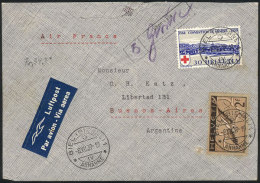 Airmail Cover Sent From Biel To Argentina On 8/DE/1939 Franked With 2.30Fr., Fine Quality! - Other & Unclassified