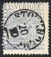 Sc.2e, 1857 4s. Ultramarine-gray, Thick Paper, Used, VF, Catalog Value US$300. - Sonstige & Ohne Zuordnung