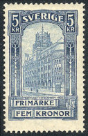 Sc.66, 1903 Stockholm Post 5K Blue, Mint Lightly Hinged, Very Fresh, Excellent Quality, Catalog Value US$240. - Sonstige & Ohne Zuordnung