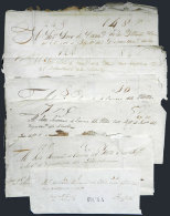 6 Official Folded Covers Sent To Trujillo Between 1843 And 1849, All With Straightline Black PIURA Mark, VF General... - Pérou