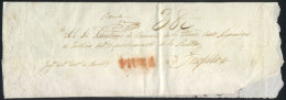 Official Folded Cover Sent To Trujillo In 1834, With Straightline Red PIURA Mark, VF Quality! - Pérou