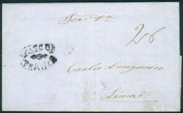 Entire Letter Dated 3/JUN/1854 To Lima, With "PASCO-FRANCA" Mark With Central Decoration, Excellent Quality, Rare! - Peru