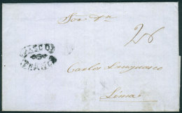 Entire Letter Dated 3/JUN/1854 To Lima, With "PASCO-FRANCA" Mark With Central Decoration, Excellent Quality, Rare! - Pérou