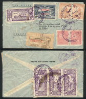 Registered Airmail Cover Sent From Asunción To La Paz (Bolivia) On 16/MAR/1939 With Nice Postage On Front... - Paraguay