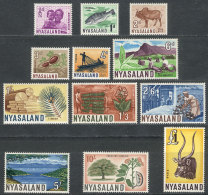 Sc.123/134, 1964 Animals, Flowers Etc., Complete Set Of 12 Unmounted Values, Excellent Quality! - Rhodesia & Nyasaland (1954-1963)