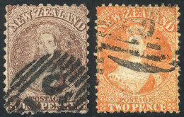 Sc.38 + 40, 1871 1p. Brown Perf 10 And 2p. Orange Perf 12½, Used, Fine To VF Quality, Catalog Value US$172. - Andere & Zonder Classificatie