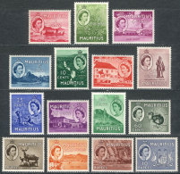 Sc.251/265, 1953/4 Complete Set Of 15 Values (ships, Animals, Flora, Waterfalls, Etc), Unmounted, VF Quality,... - Mauritius (...-1967)