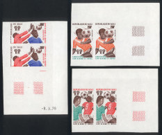 Sc.326/328, 1978 Argentina Football World Cup, Cmpl. Set Of 3 Values In IMPERFORATE PAIRS With Sheet Corner, VF... - Mali (1959-...)