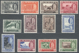 Sc.72/82, 1957/63 Animals, Ships, Trains, Sports And Other Topics, Complete Set Of 11 Values, Mint With Tiny And... - Kelantan