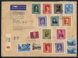 Registered Airmail Cover Sent From Vaduz To Argentina On 17/JUL/1949 With Spectacular Multicolor Postage, Very Nice... - Sonstige & Ohne Zuordnung