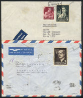 Sc.287/288, 1955 Prince Franz Joseph II And Georgina, Cmpl. Set Of 2 Values On 2 Covers Sent To Argentina, The... - Autres & Non Classés