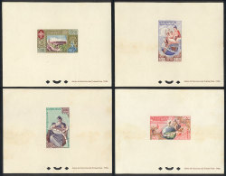 Yvert 51/54, 1958 Inauguration Of UNESCO Building, DELUXE PROOFS, Complete Set Of 4 Values, Very Nice, Market Value... - Laos