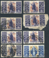 Yvert 129 X7 Used Examples + Yv.130, Fine To Very Fine Quality, Catalog Value Euros 395. - Unclassified