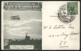 15/SE/1911 First UK Aerial Post, Commemorating The Coronation, Special Card With Minor Corner Defect, Very Nice! - Other & Unclassified