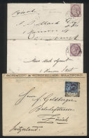 3 Covers Posted Between 1887 And 1895, The Older One Franked With A Stamp With 'GLF' PERIN, VF Quality! - Other & Unclassified