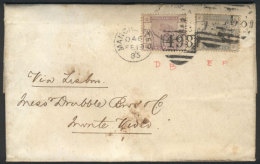 19/FE/1885 Manchester - Uruguay: Entire Letter Franked By Sc.100 + 105, With "498" Duplex Cancel, With Montevideo... - Sonstige & Ohne Zuordnung