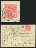 Postcard Sent From The Steamer MASSILIA On 18/JUL/1921 In Transit In Rio De Janeiro To France, Franked With Stamps... - Andere & Zonder Classificatie