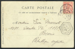 Postcard Sent To Argentina On 5/FE/1904, With Octagonal Mark Of French Steamer, VF! - Sonstige & Ohne Zuordnung