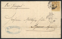 Entire Letter Sent From Lormont To Buenos Aires On 19/SE/1882 By Steamer 'Senegal', Franked With 25c., VF Quality! - Sonstige & Ohne Zuordnung