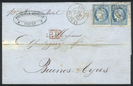 Entire Letter Sent From Havre To Buenos Aires On 11/OC/1871 By Steamer 'Jeanne Postel', Franked With 50c., Very... - Other & Unclassified