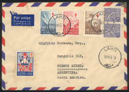 Airmail Cover Franked By Sc.B126/8 (insects) + Other Values, Sent From Lahti To Argentina On 12/DE/1954, Very Nice! - Andere & Zonder Classificatie